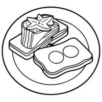 French toast with a side of bacon and eggs vector