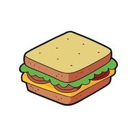 Delicious toast sandwich iolated on a white background vector