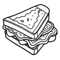 Grilled cheese sandwich with cheddar. caramelized onions. and crispy bacon vector