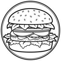Cheeseburger with beef. lettuce. tomato. cheese with beautiful background vector
