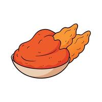 Isolated juicy chicken wings with sauce isolated on a white background vector