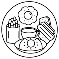 Full Scottish breakfast contained sunny eggs. sausages. toast and others vector