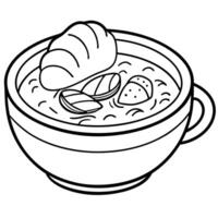 Irish Seafood Chowder - A Rich and Creamy Delight with Sourdough Bread vector