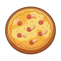 Chicken Bacon Ranch Pizza Elegance from Above On Transparent Background. vector