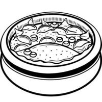 Deep Dish Chicago Style Pizza on a Platter. Macro Shot. created with vector