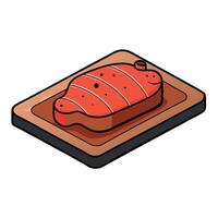 Grilled beef steak with spices on a cutting board on a dark background vector