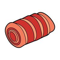 Close-up of a juicy bacon-wrapped filet mignon cooked to perfection vector