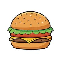 High-Quality Fully Loaded Burger Isolated on Transparent Background vector