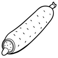 High resolution image of dry cured fuet sausage on white background. vector