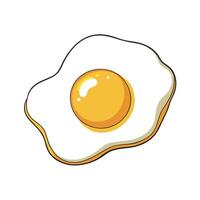 Fried egg. transparent and white background. top view. flat lay. vector