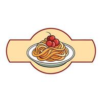 Spaghetti Carbonara on a Italian menu background. place for text vector