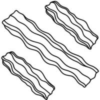 Aerial View of Neatly Arranged Bacon Rashers on a White Background vector