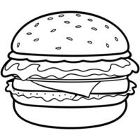 Burger or hamburger. Background with selective focus and copy space vector