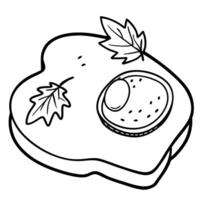 A toasted egg with a sprinkle of herbs and a slice of tomato on top vector