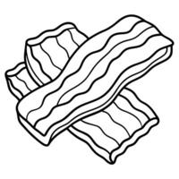 Cooked bacon slices isolated on transparent or white background. vector
