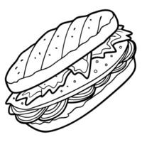 Fresh Tasty Panini. Closeup Top View. Template For Menu Or Recipe. vector