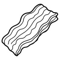 Fried bacon cut out. Isolated fried bacon on transparent background vector
