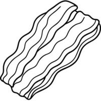 Cooked bacon rashers isolated on transparent or white background. vector