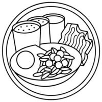 Delicious breakfast with eggs. bacon. beans. toast and tomatoes. vector