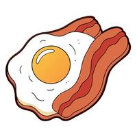 Close-up of a Delicious and Appetizing Bacon and Egg Breakfast vector