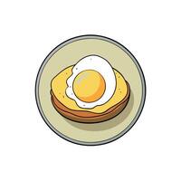 Breakfast with egg Benedict isolated top view on white background vector