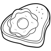 Avocado toast with fried egg isolated on transparent background . vector