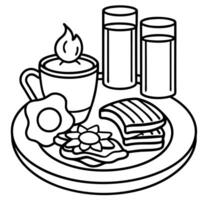 Delicious Breakfast Spread with Eggs. Bacon. Pancakes. and More vector