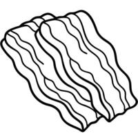 Cooked bacon slices isolated on transparent or white background vector