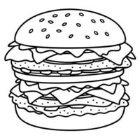 Juicy Double Cheeseburger Stacked With Crispy Bacon and Cheddar vector