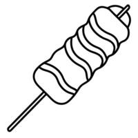 Bacon wrapped sausages on a stick on a Transparent Background vector