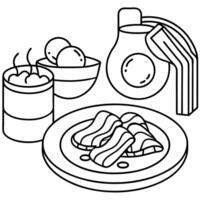 Breakfast with eggs and bacon in a commercial photoshoot style vector