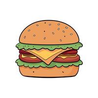 Delicious Cheeseburger with Crispy Bacon and Toppings - Photo vector
