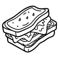 Grilled cheese sandwich with bacon flavor on sourdough bread vector