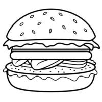 Burger with beef. lettuce. tomato. cheese. with white background vector