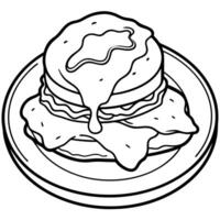 Crispy Bacon and Creamy Gravy Drizzle Over Buttery Biscuits vector