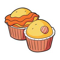 Breakfast egg muffins or egg bites with bacon and cheddar vector