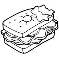 Sandwich with bacon. cheese and egg on a white background vector