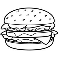 Grilled beef Burger isolated on a transparent background vector