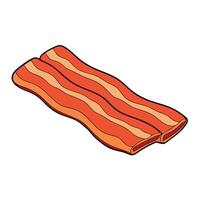 Bacon slices isolated from white or transparent background vector