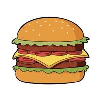 Double cheeseburger with bacon. with transparencies. format vector