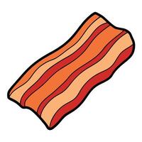 Bacon slices isolated on transparent or white background. vector