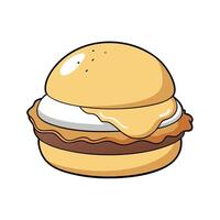 Eggs benedict burger isolated on a transparent background vector