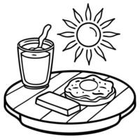 A Sunny Side Up Breakfast Delight on a Rustic Wooden Table vector
