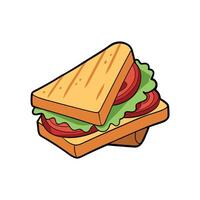 A grilled cheese sandwich with bacon lettuce tomato and avocado vector