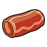 Delicious pork bacon isolated on a transparent background vector