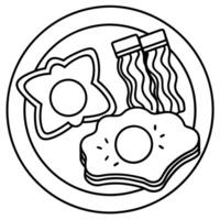 Delicious Breakfast with Sunny-Side Up Eggs. Bacon and Toast vector