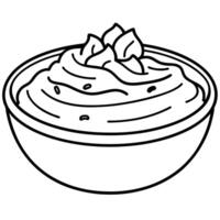 A white bowl of mashed potatoes with bacon and cheese on top vector