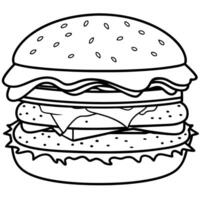 Juicy Bacon Cheeseburger With Double Patties and Fresh Toppings vector