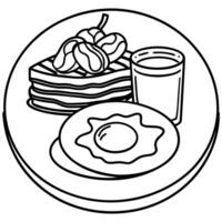 Full Breakfast with Bacon. Eggs. and Pancakes. Country Style vector