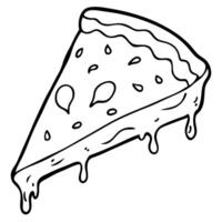 Appetizing slice of pizza in the kitchen with stretchy cheese on the table vector